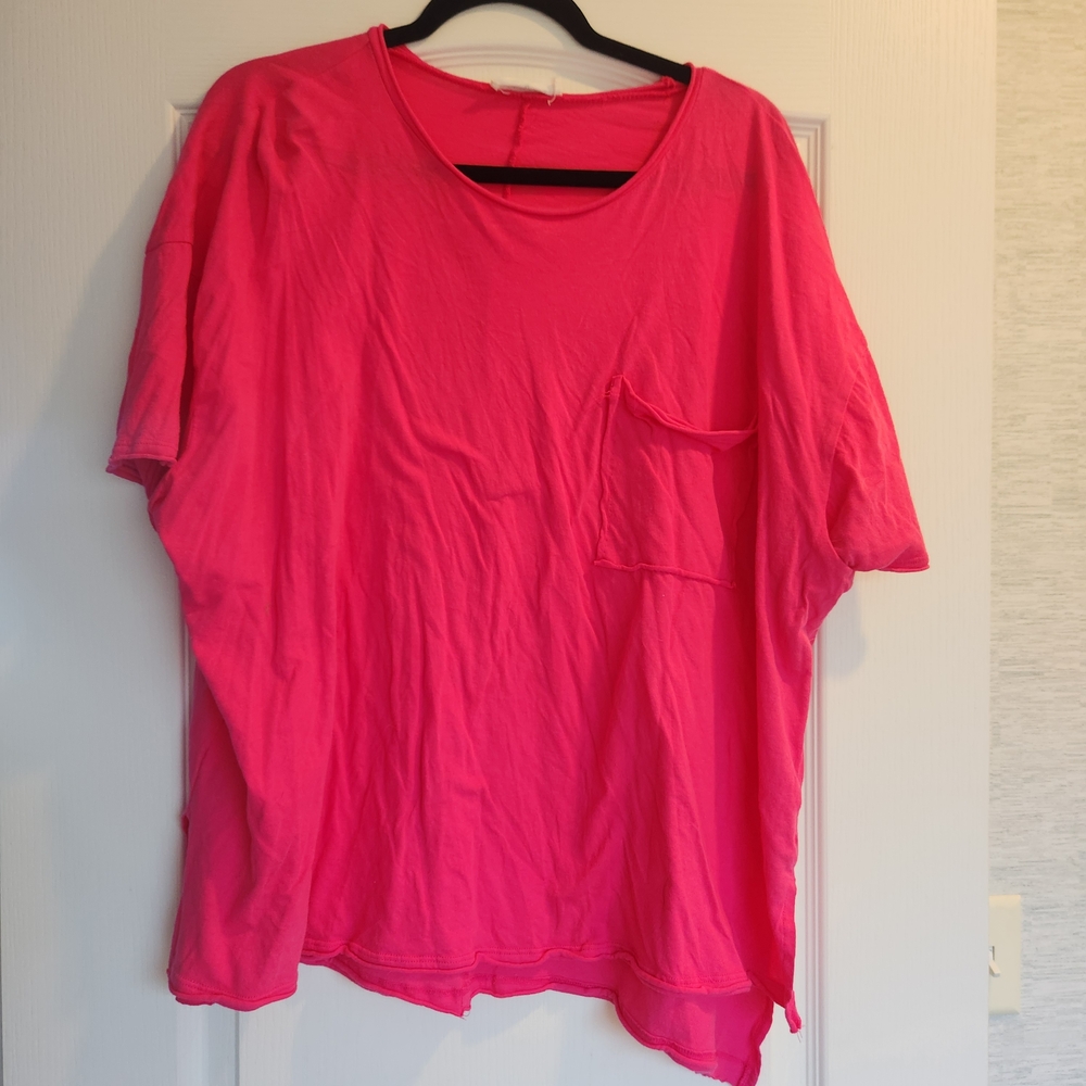 Zenana Outfitters Pink Oversized Tshirt Size M Euc